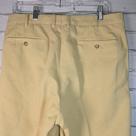 Incotex Mens Chino Pants Linen Blend Buttery Yellow Luxurious Feel Size 32 - Picture 4 of 10